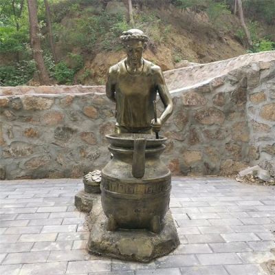 玻璃鋼仿銅古人制中藥民俗小品景觀(guān)雕塑
