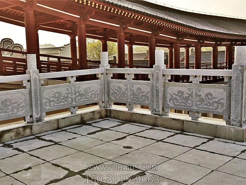 景區大殿走廊大理石欄桿裝飾雕塑