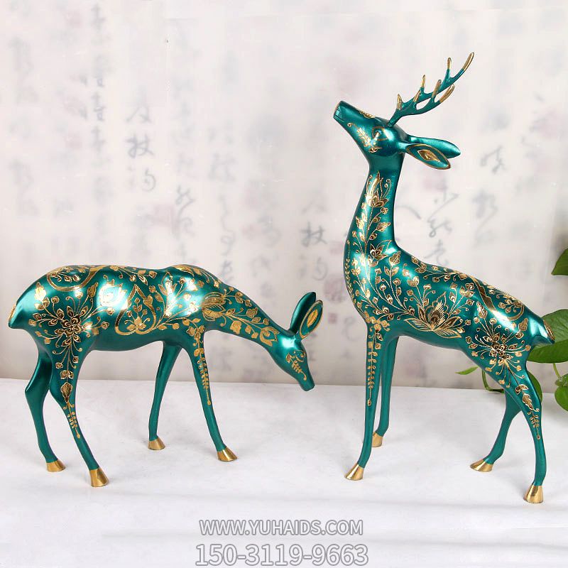 室內裝飾品玻璃鋼彩繪創意鹿雕塑