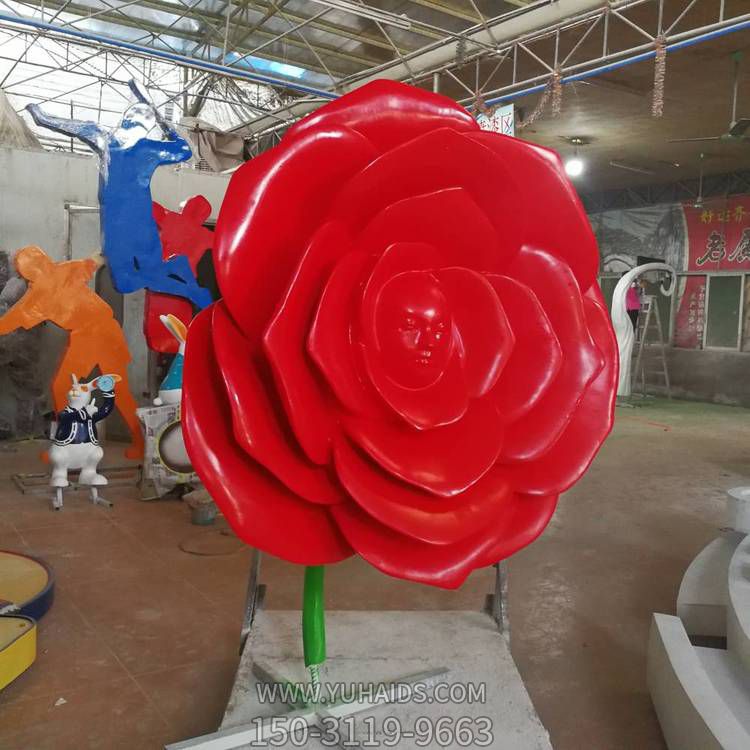 公園戶(hù)外大型植物景觀彩繪花朵雕塑
