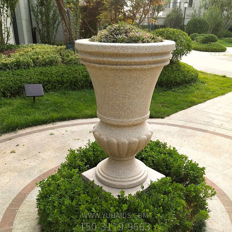 雕塑雕塑 戶外別墅大理石石雕花盆<a href=