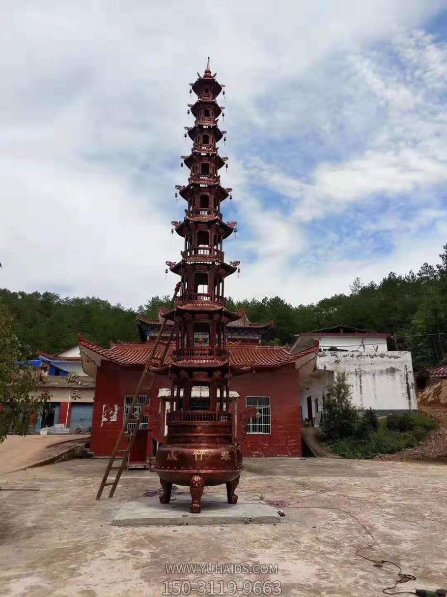 寺廟景點擺放鑄鐵千佛塔裝飾擺件 雕塑