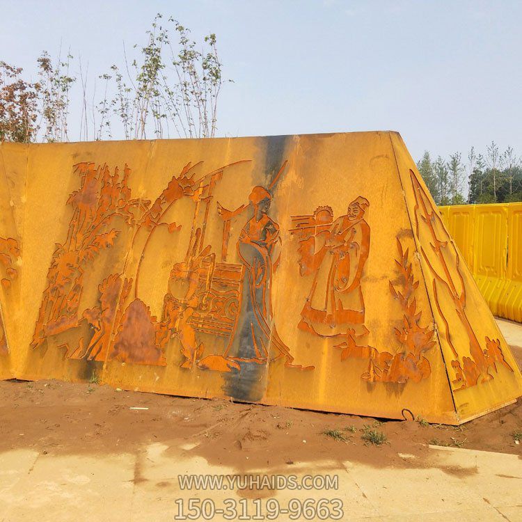 浮雕人物不銹鋼園林創意壁畫