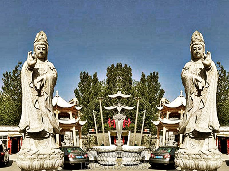 景區戶外大型大理石石雕觀音雕塑