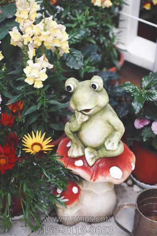 雕塑雕塑 商場一只在思考的玻璃鋼青蛙<a href=