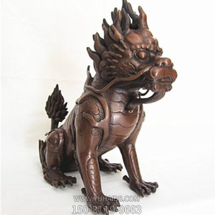 庭院不銹鋼仿銅神獸景觀裝飾品麒麟雕塑 庭院不銹鋼仿銅神獸景觀裝飾品麒麟雕塑