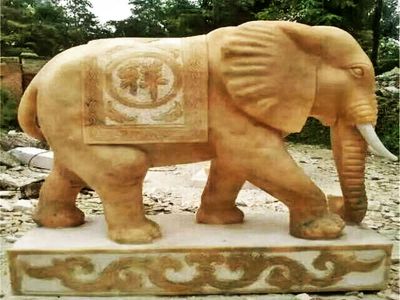 戶(hù)外園林創(chuàng)意吉祥浮雕石雕大象雕塑