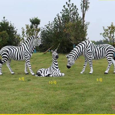 斑馬，玻璃鋼仿真動物雕塑