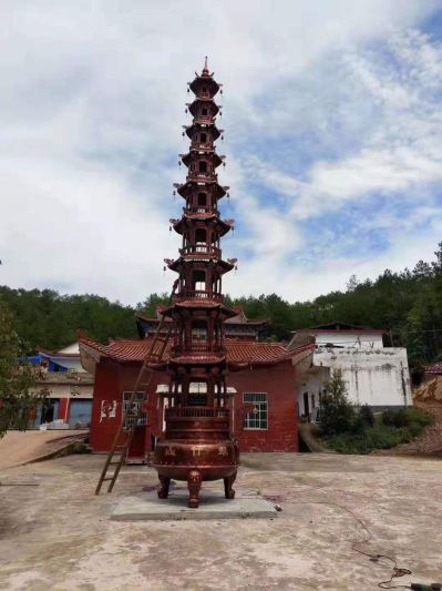 寺廟景點擺放鑄鐵千佛塔裝飾擺件