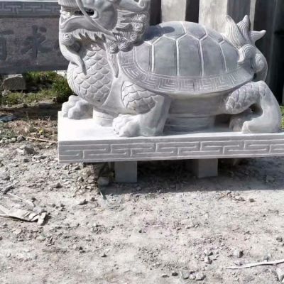 四圣獸之龍龜，青石石材雕刻玄武