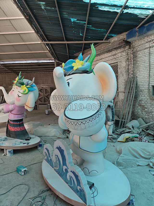 玻璃鋼發光大象雕塑