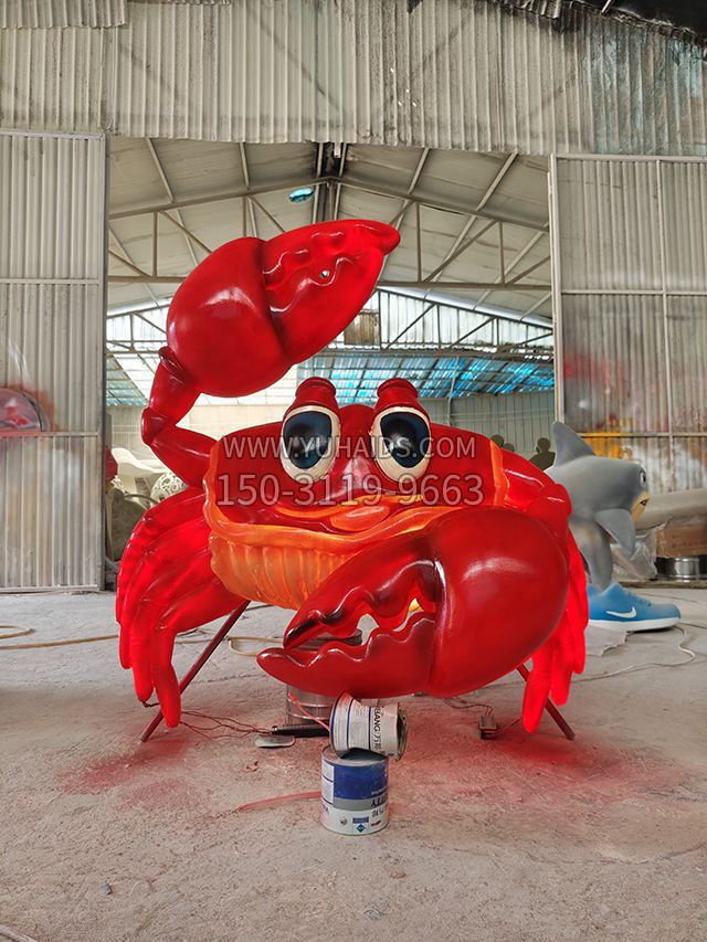 玻璃鋼發光螃蟹雕塑