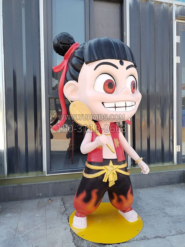 玻璃鋼大個(gè)哪吒雕塑