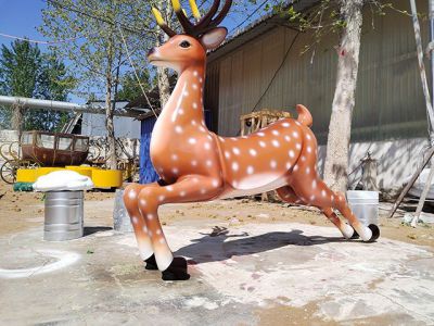 玻璃鋼仿真梅花鹿雕塑擺件