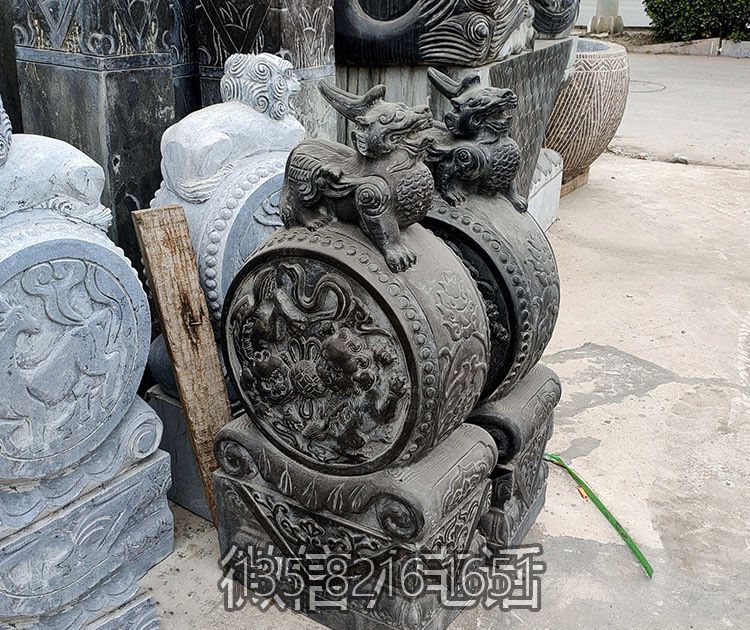 別墅庭院大門抱鼓石門墩