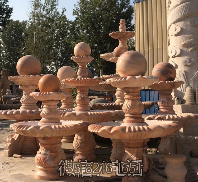 小型風水球石雕水缽擺件