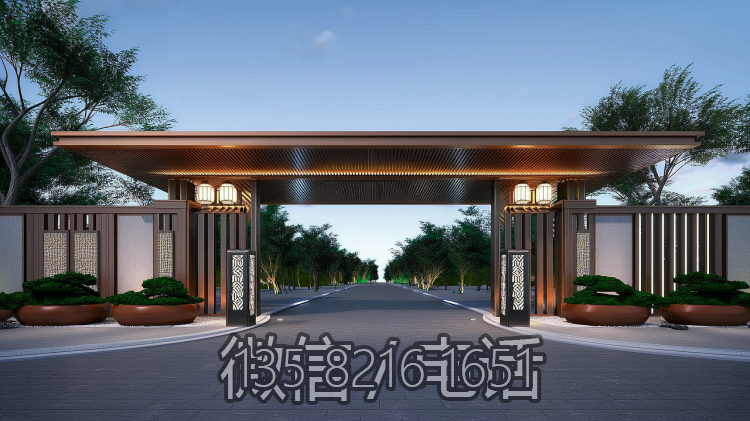 現代園林不銹鋼大門造型景觀