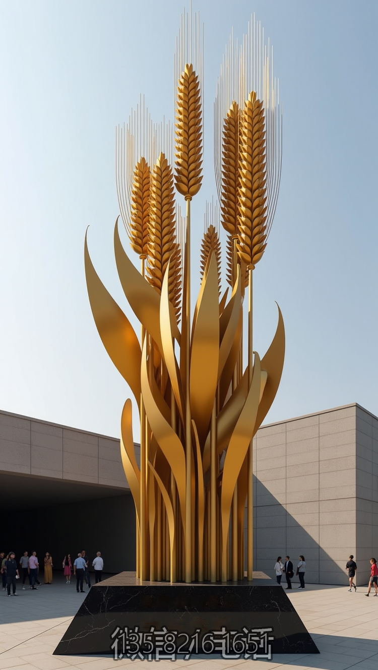 仿真麥子不銹鋼麥穗雕塑