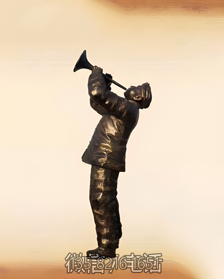 村莊表演景觀玻璃鋼吹嗩吶的人物雕塑