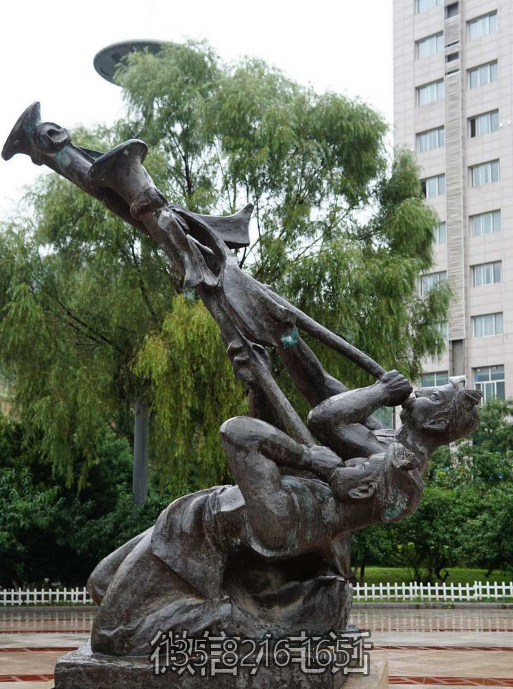 園林景觀銅雕，吹嗩吶的人物銅雕塑