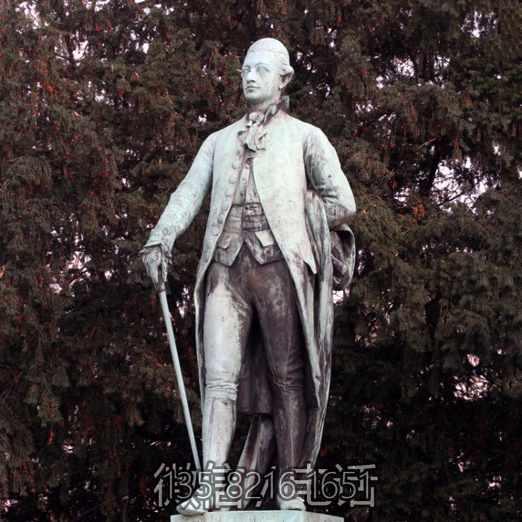 園林戶外玻璃鋼仿銅西方名人歌德雕塑