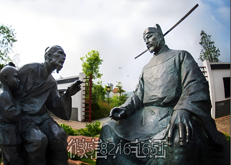 園林戶外玻璃鋼仿銅名人偉人包拯雕塑