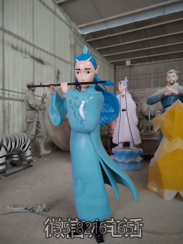 3d打印1.5米高吹笛子的敖丙雕塑 3d打印1.5米高吹笛子的敖丙雕塑