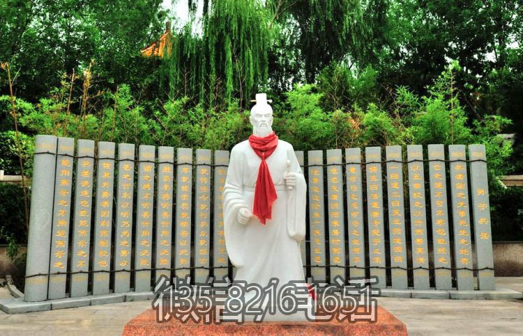 漢白玉石雕戶外歷史名人軍事家人物景觀孫武孫子雕塑