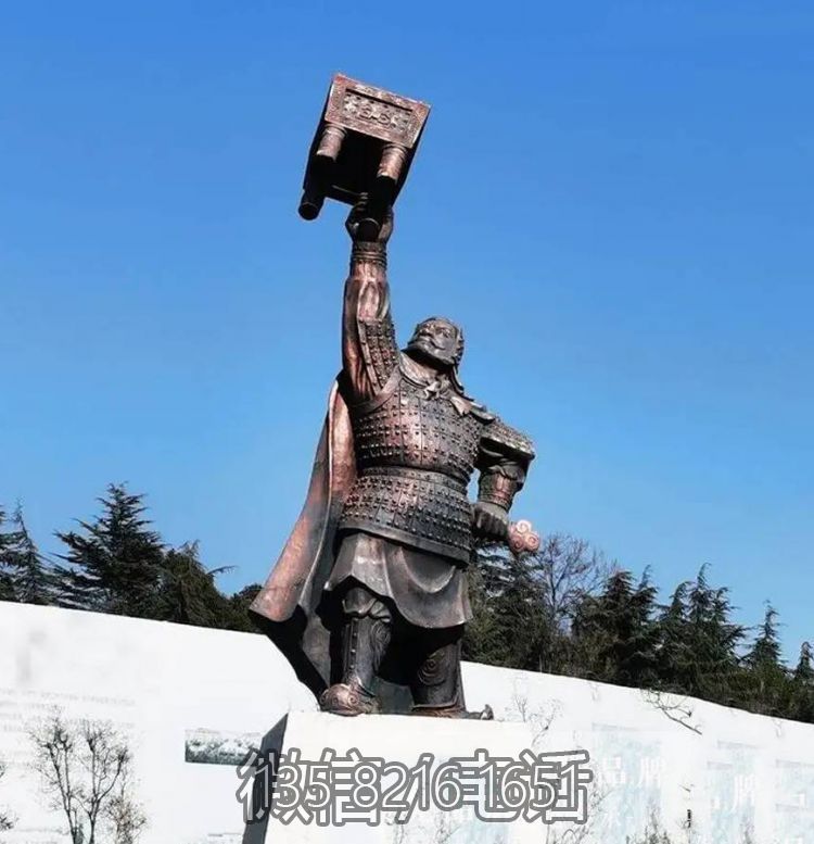 歷史上杰出的軍事家擺件景區(qū)廣場大型玻璃鋼仿銅項(xiàng)羽雕塑