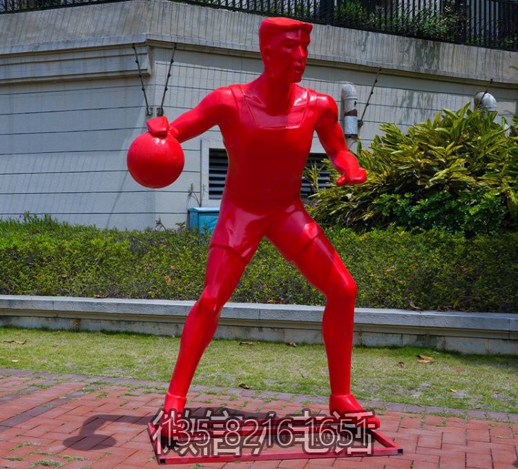 小區景觀別墅玻璃鋼抽象打籃球的體育人物雕塑