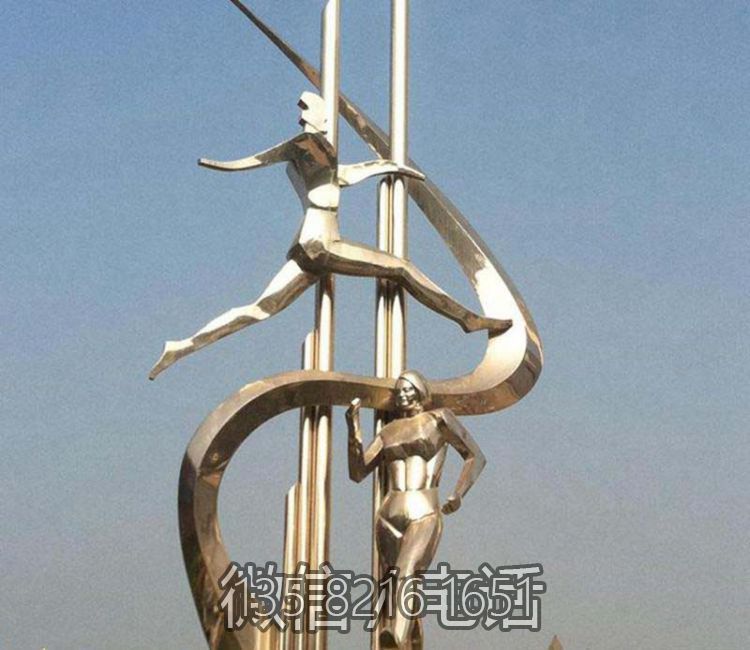 創(chuàng)意景觀不銹鋼鏡面體育競技運(yùn)動(dòng)跑步人物雕塑