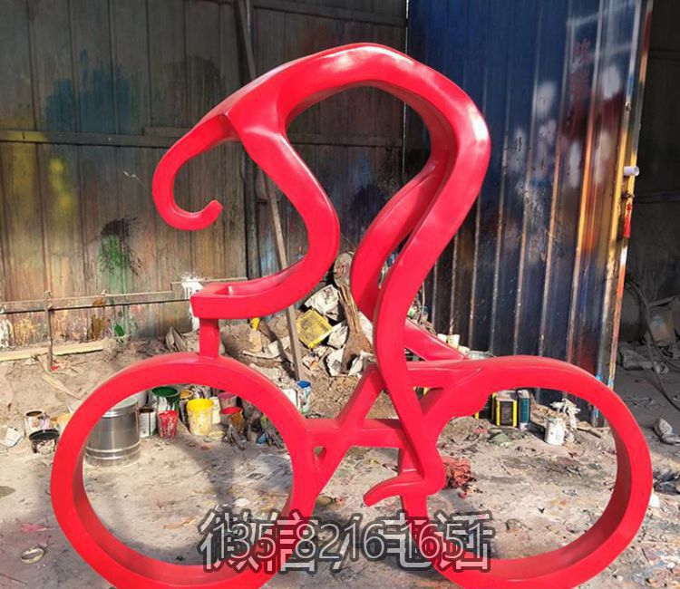 景觀玻璃鋼戶外體育運(yùn)動(dòng)景觀騎自行車(chē)人物雕塑