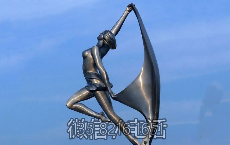 城市景觀擺件地標(biāo)創(chuàng)意不銹鋼抽象跳舞人物雕塑