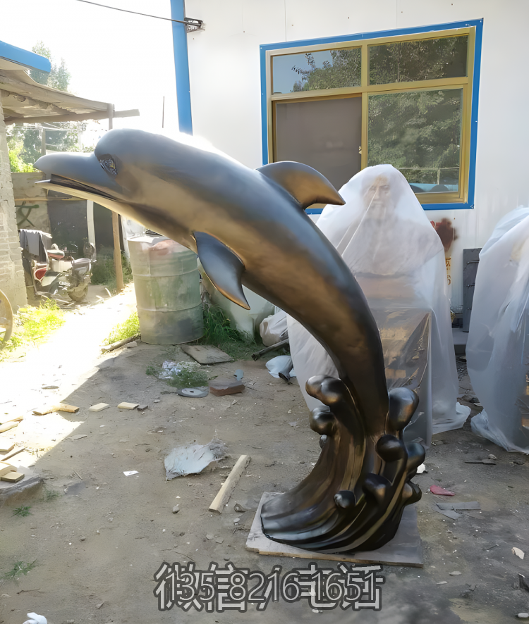 玻璃鋼仿銅海洋動物擺件海豚雕塑 玻璃鋼仿銅海洋動物擺件海豚雕塑