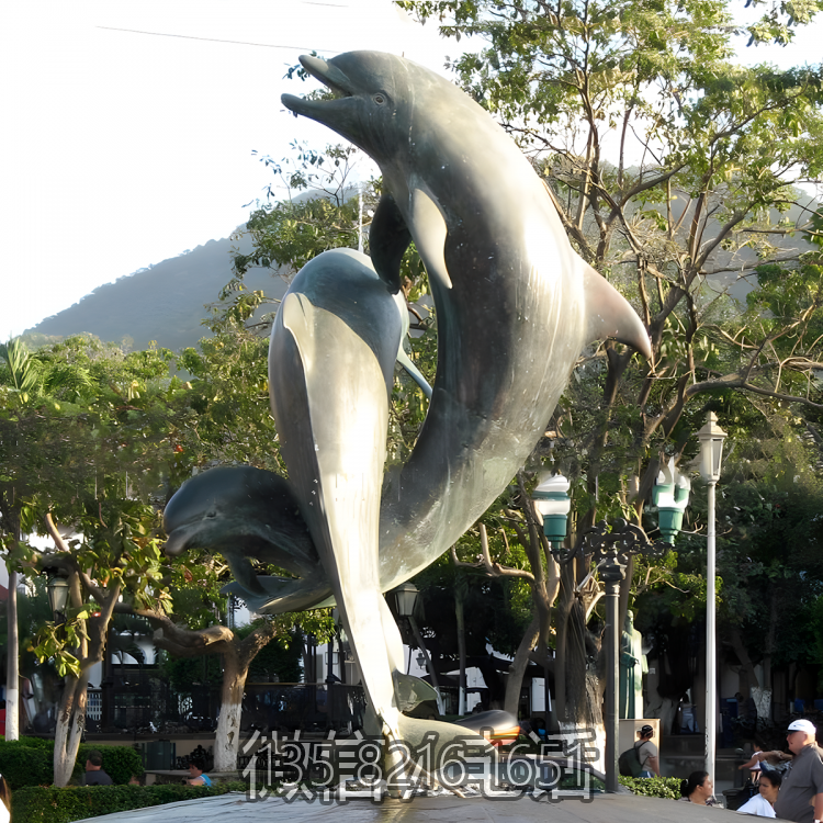 城市廣場玻璃鋼海洋動物海豚雕塑 城市廣場玻璃鋼海洋動物海豚雕塑
