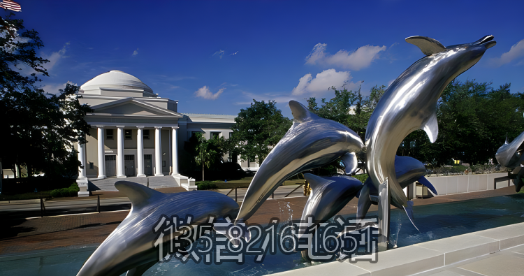 戶外廣場水景裝飾擺件不銹鋼鏡面海豚雕塑 戶外廣場水景裝飾擺件不銹鋼鏡面海豚雕塑