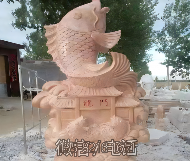 園林石雕蒸蒸日上石雕水池?cái)[件鯉魚(yú)躍龍門雕塑