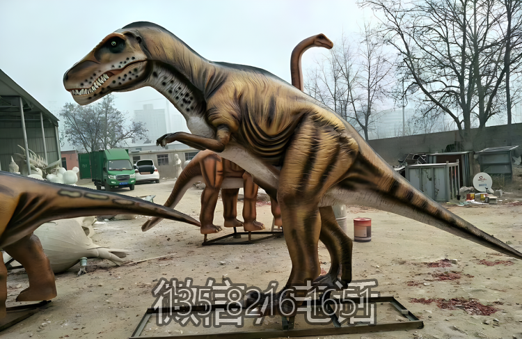 園林戶外景觀動物擺件玻璃鋼仿真大型侏羅紀主題恐龍雕塑