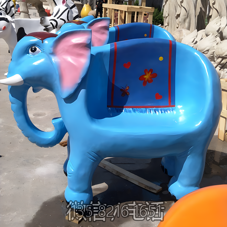 卡通休閑椅玻璃鋼創意小象動物座椅商場美陳戶外擺件