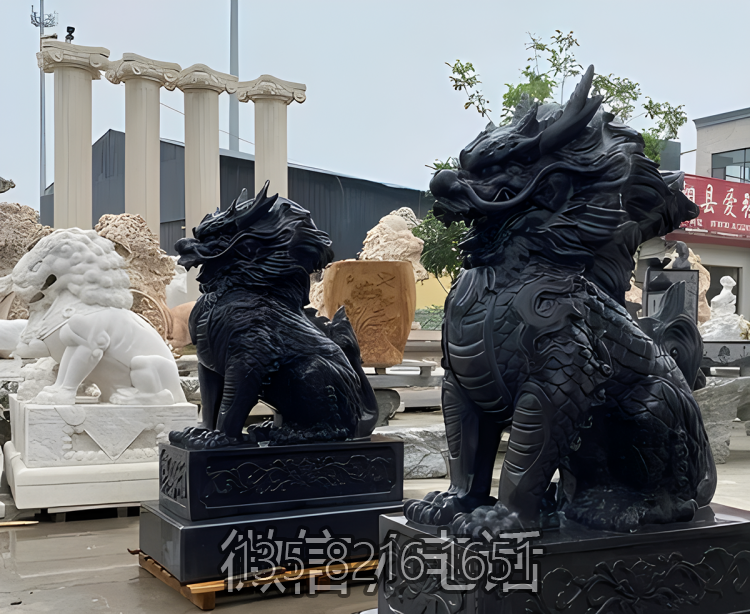 政府大樓門口擺件銅雕一對鎮(zhèn)宅招財麒麟雕塑