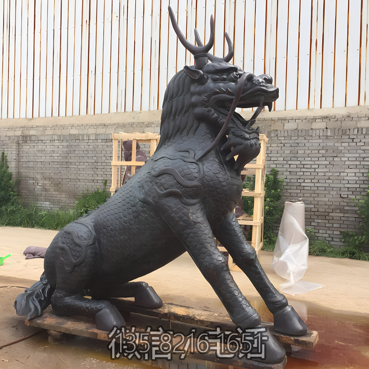 景區大型景觀銅雕動物神獸麒麟雕塑