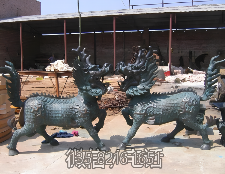 庭院別墅銅雕動物景觀麒麟雕塑