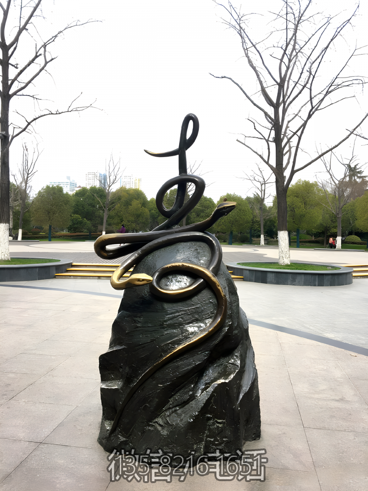 巳蛇鑄銅十二生肖動物銅雕