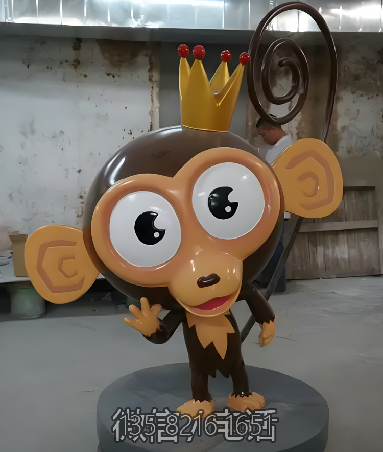 定制創(chuàng)意卡通十二生肖動物擺件玻璃鋼猴子雕塑戶外美陳擺件