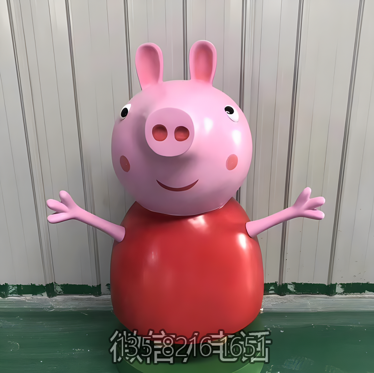 幼兒園擺件玻璃鋼樹脂卡通小豬佩奇雕塑