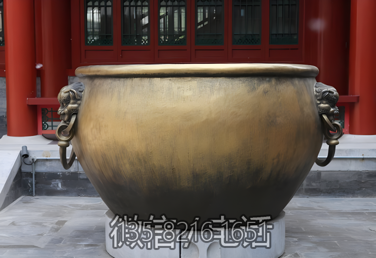 純銅鑄造銅缸雕塑