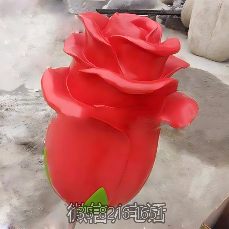 玻璃鋼玫瑰花雕塑