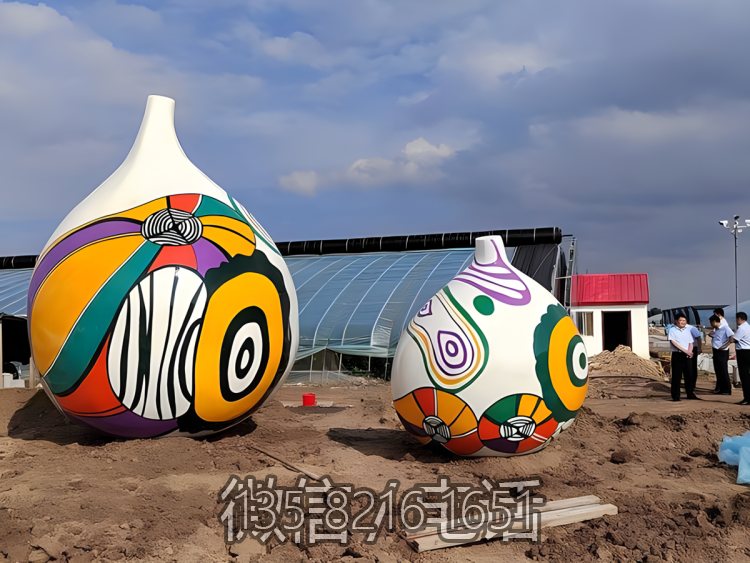 玻璃鋼彩繪無花果雕塑