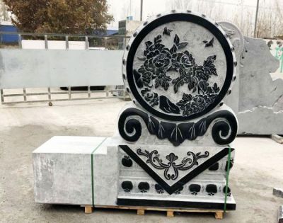 青石雕花仿古石門墩