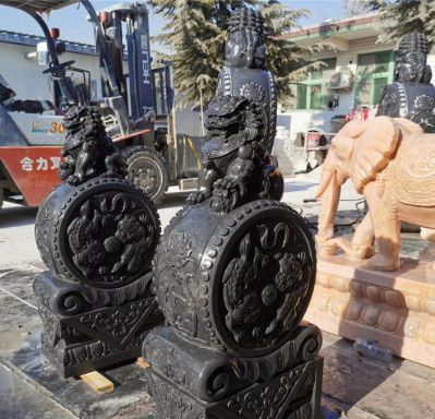 青石仿古石門墩